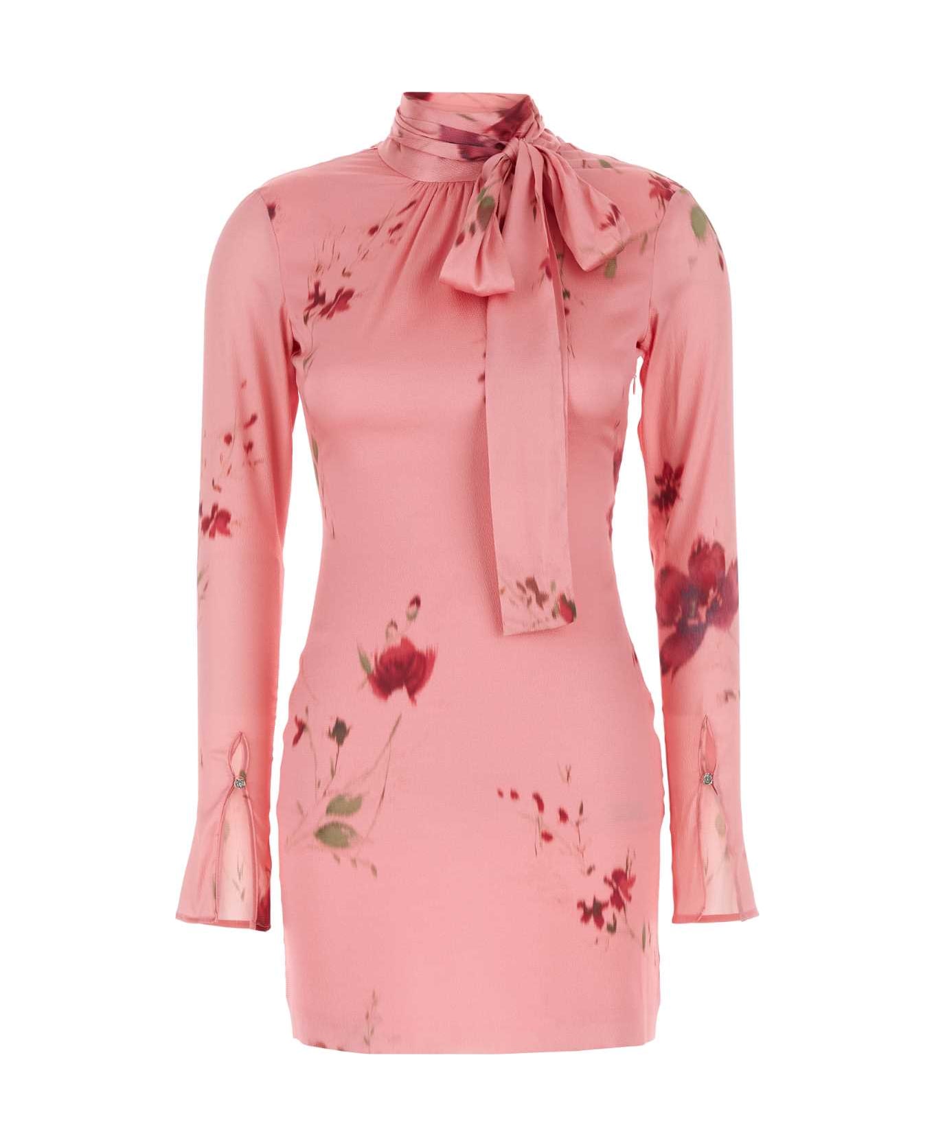 Blumarine Pink Stretch Silk Mini Dress - PINK PEONY