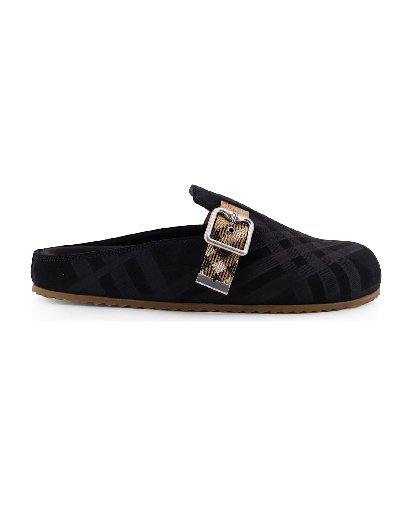 Burberry Urchin Low Velvet Sandals - Black
