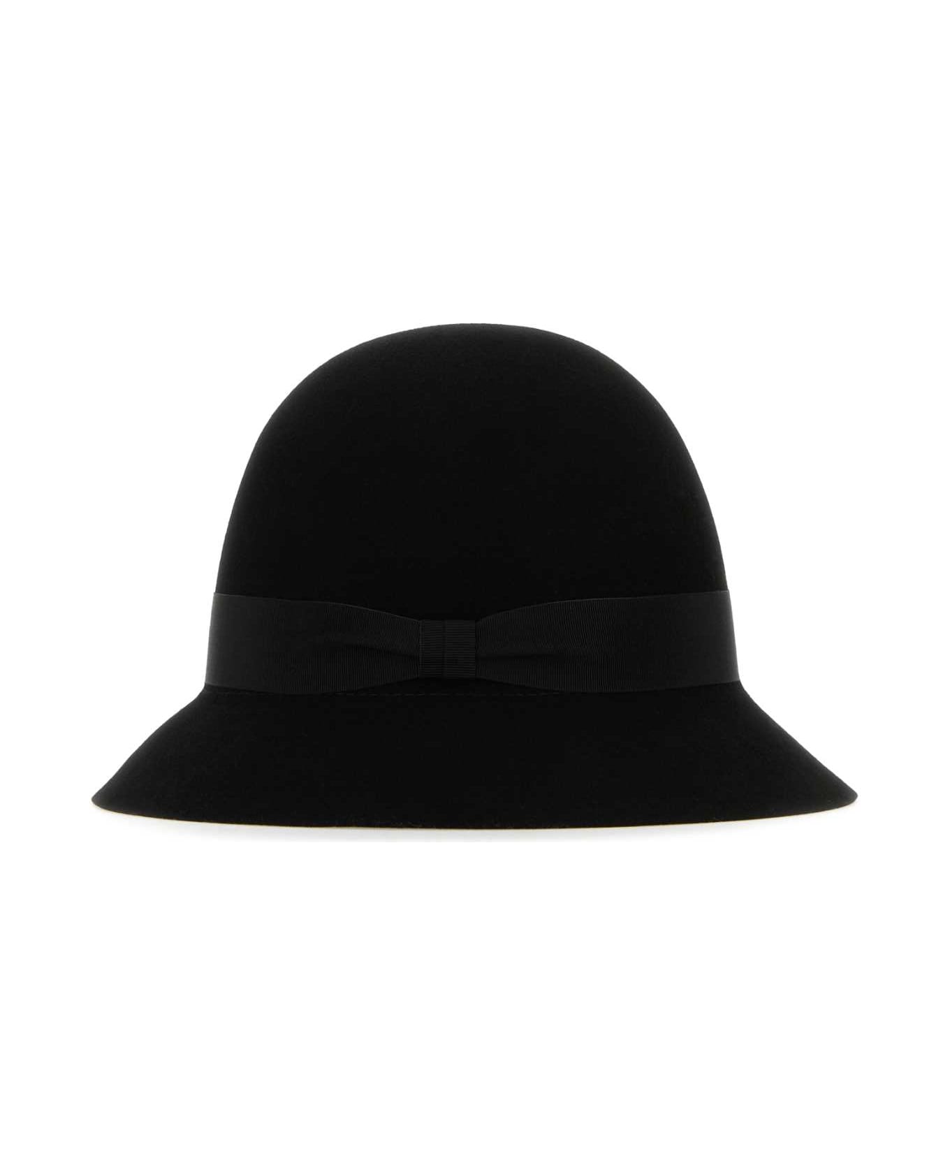 Helen Kaminski Black Felt Ella Conscious Bucket Hat - BLACKBLACK