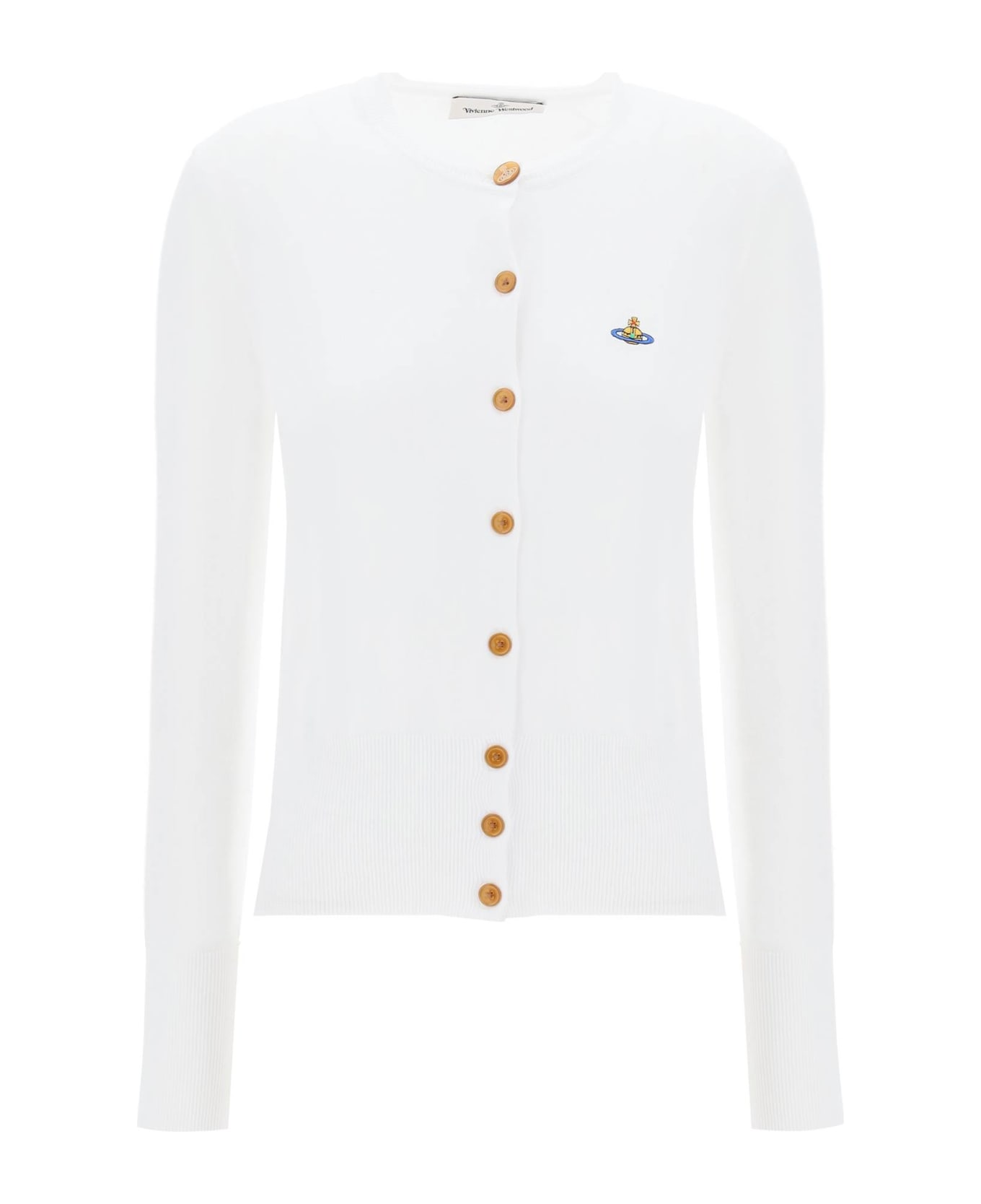 Vivienne Westwood Bea Cardigan With Logo Embroidery - WHITE (White)
