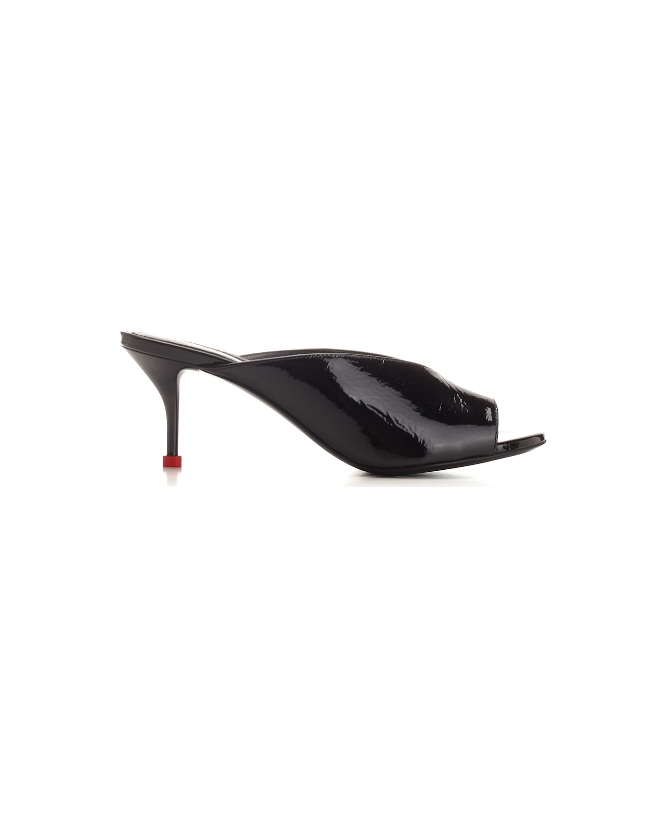 Alexander McQueen Lacquered Leather Mules - Black