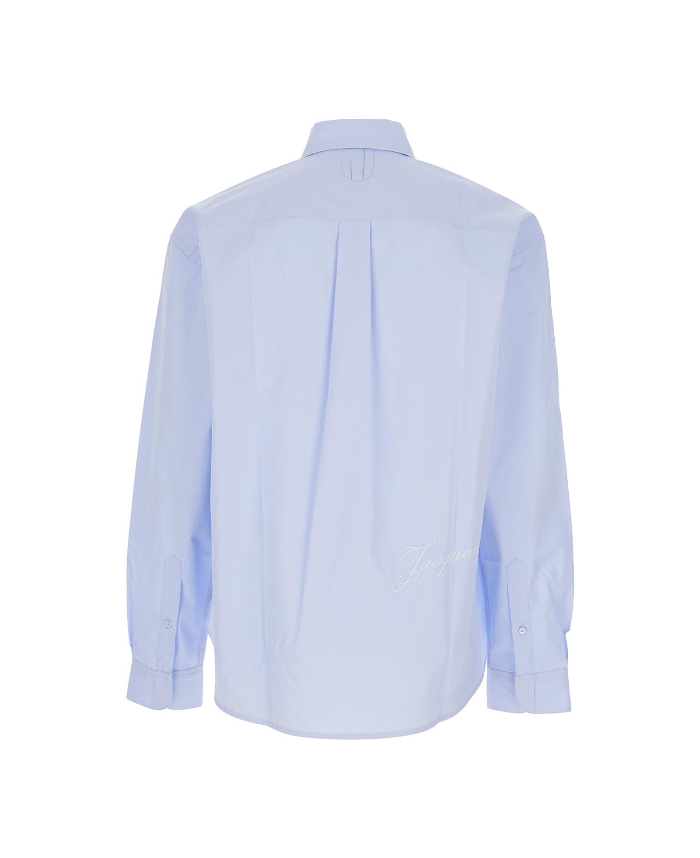 Jacquemus 
simon
 Light Blue Shirt With Logo Lettering On The Front In Cotton Man - Light blue
