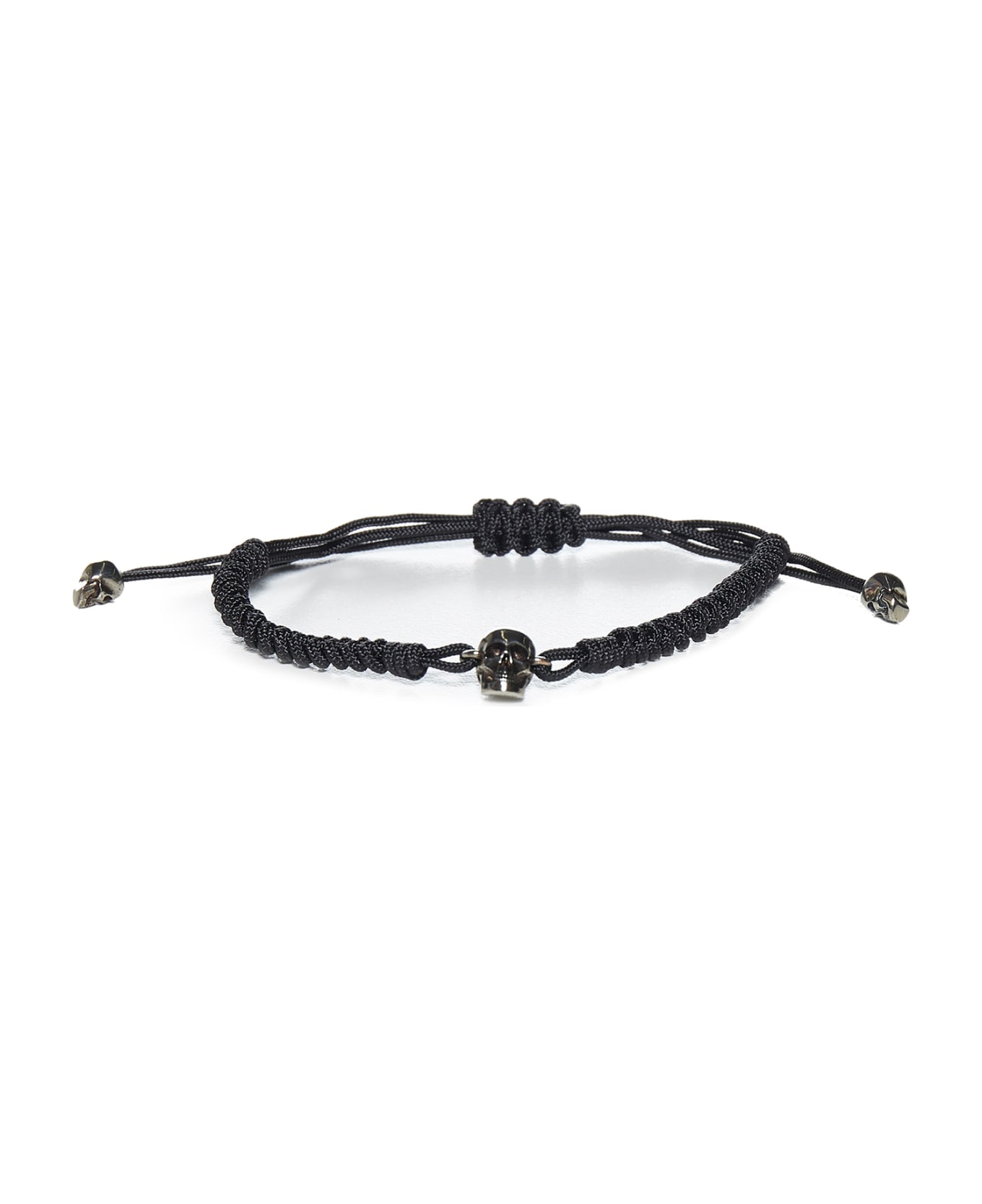 Alexander McQueen Skull Rope Bracelet - black