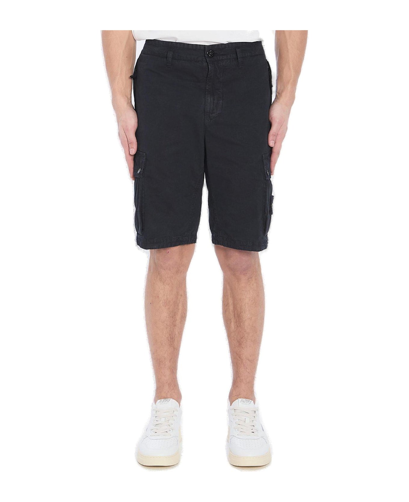 Stone Island Compass Patch Bermuda Shorts - Blue