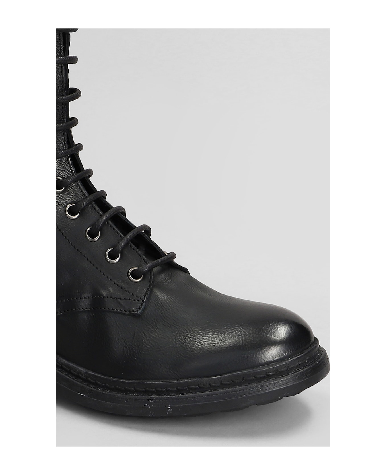 Julie Dee Combat Boots In Black Leather - black