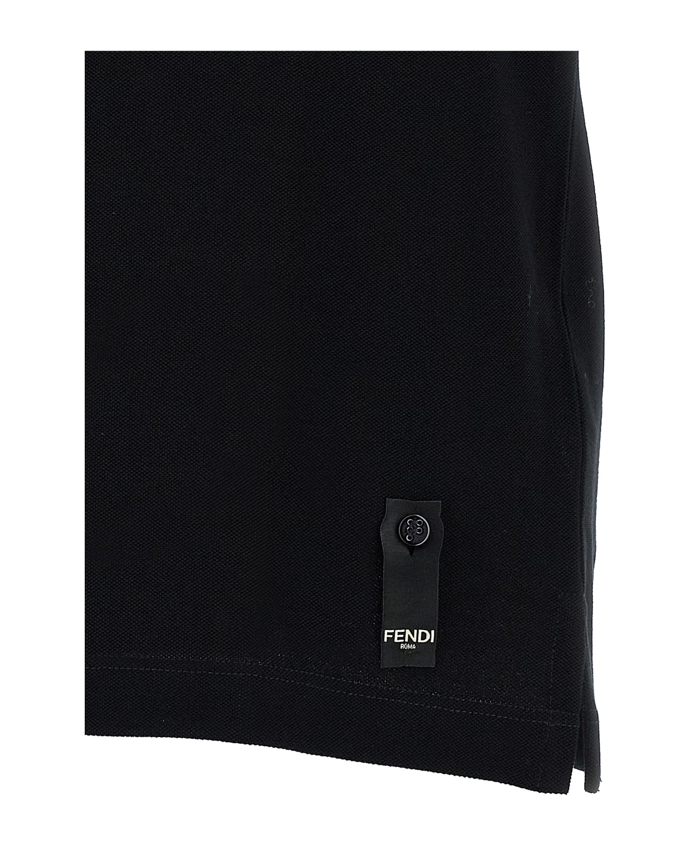 Fendi Ff Metallic Logo Polo Shirt - Nero