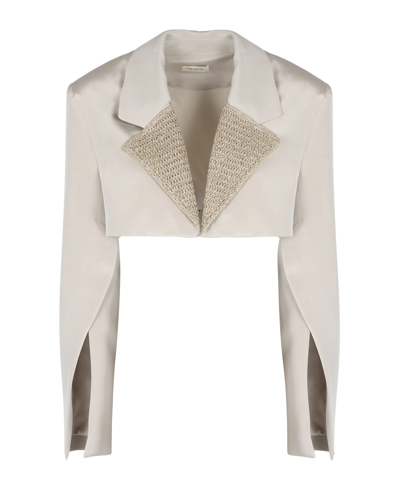 The Mannei Marica Silk Blazer - Beige