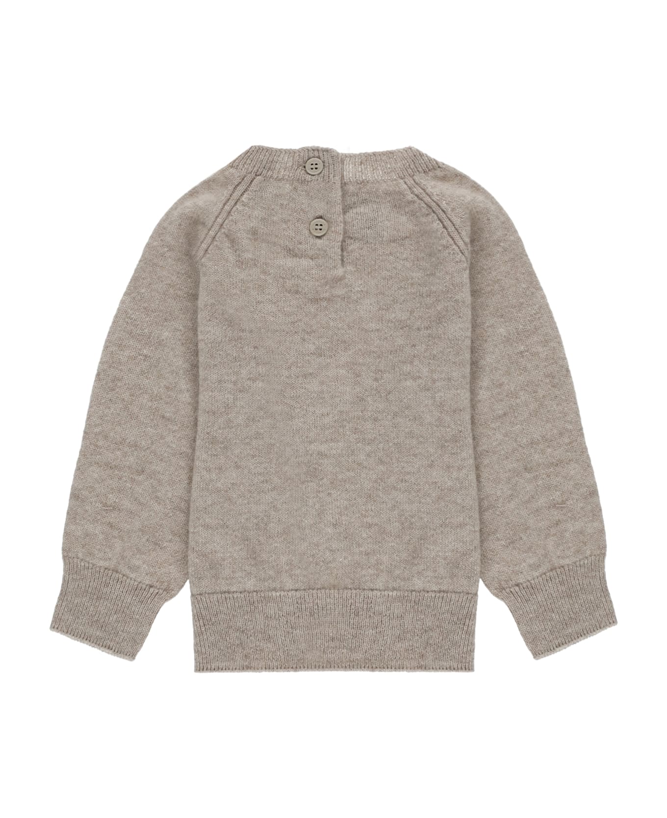 Moncler Cashmere Sweater With Logo - Beige