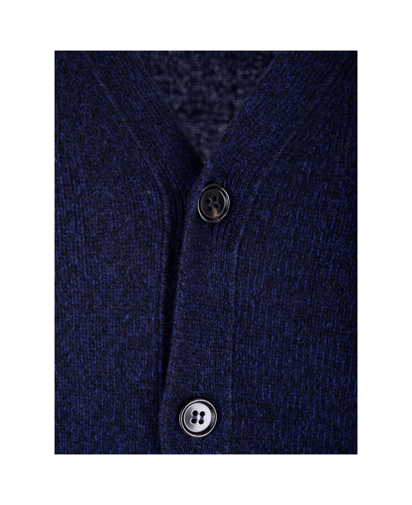 Ami Alexandre Mattiussi Blue Cashmere And Wool Cardigan - NAVY
