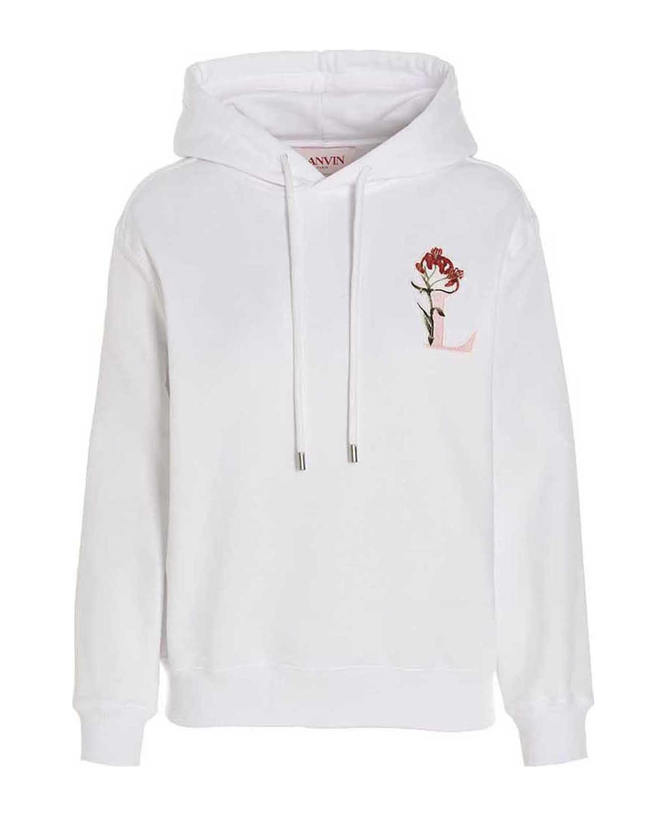 Lanvin Print Embroidery Hoodie - White