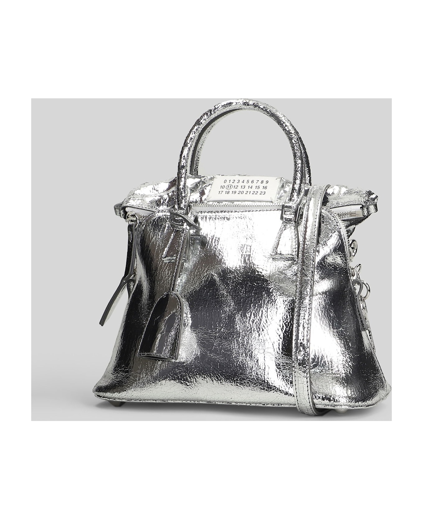 Maison Margiela 5ac Shoulder Bag In Silver Leather - silver