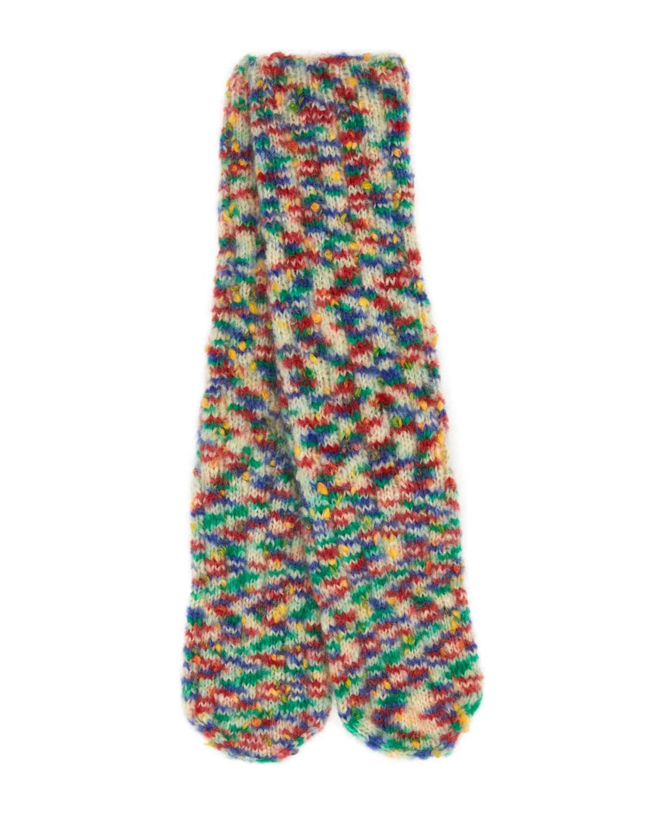 A.P.C. Embroidered Wool Blend Socks - Multicolor