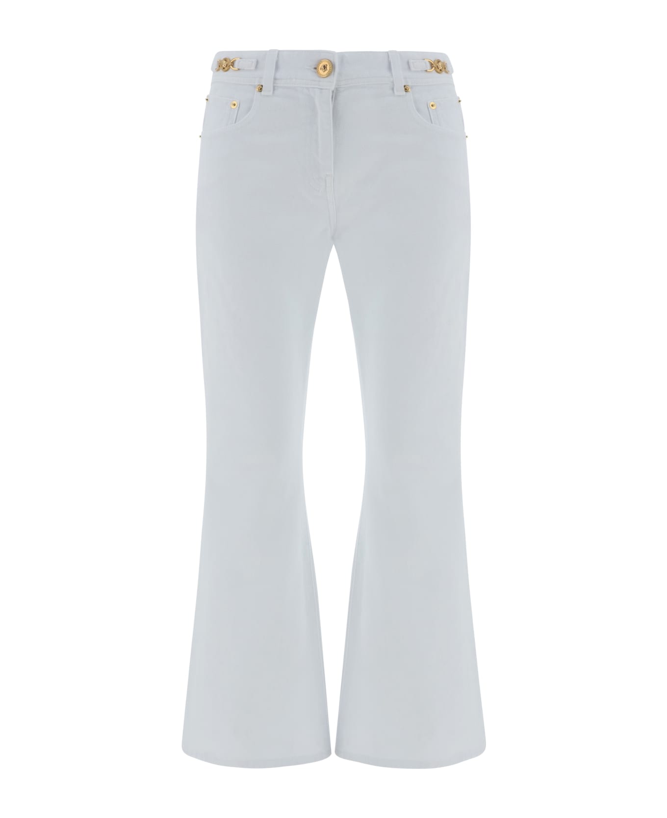 Versace White Cotton Jeans - White ボトムス