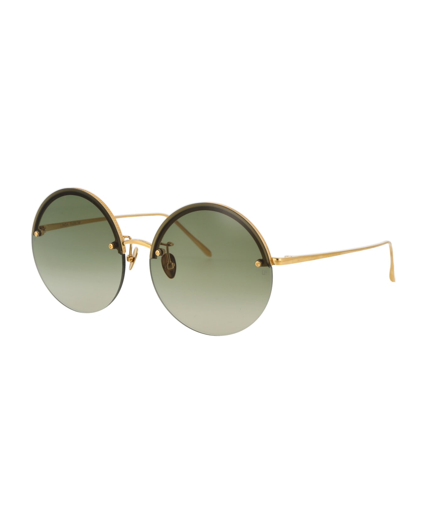 Linda Farrow Adrienne Sunglasses - 002 YELLOW GOLD/GREEN