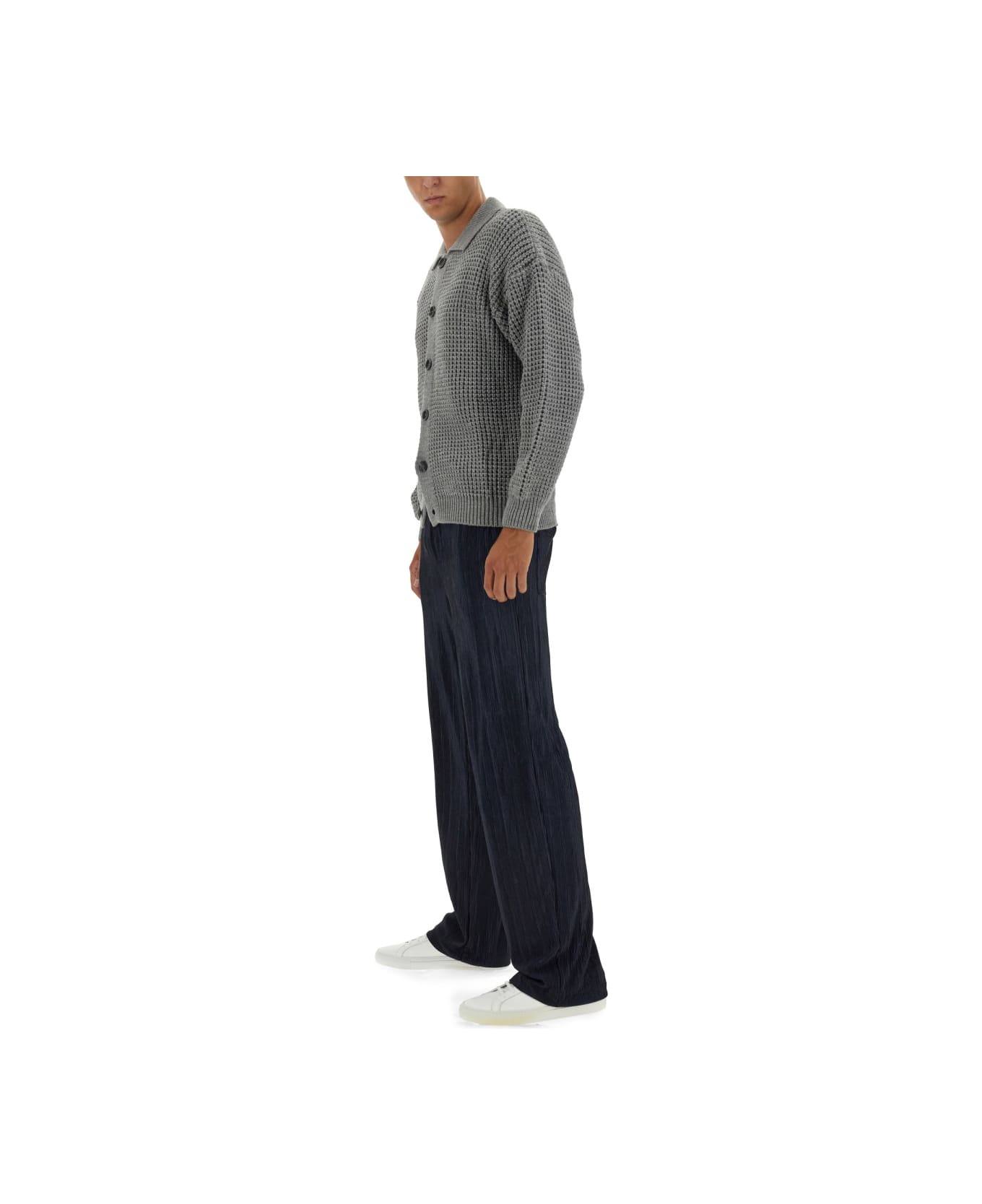 Family First Milano Polo Cardigan - GREY