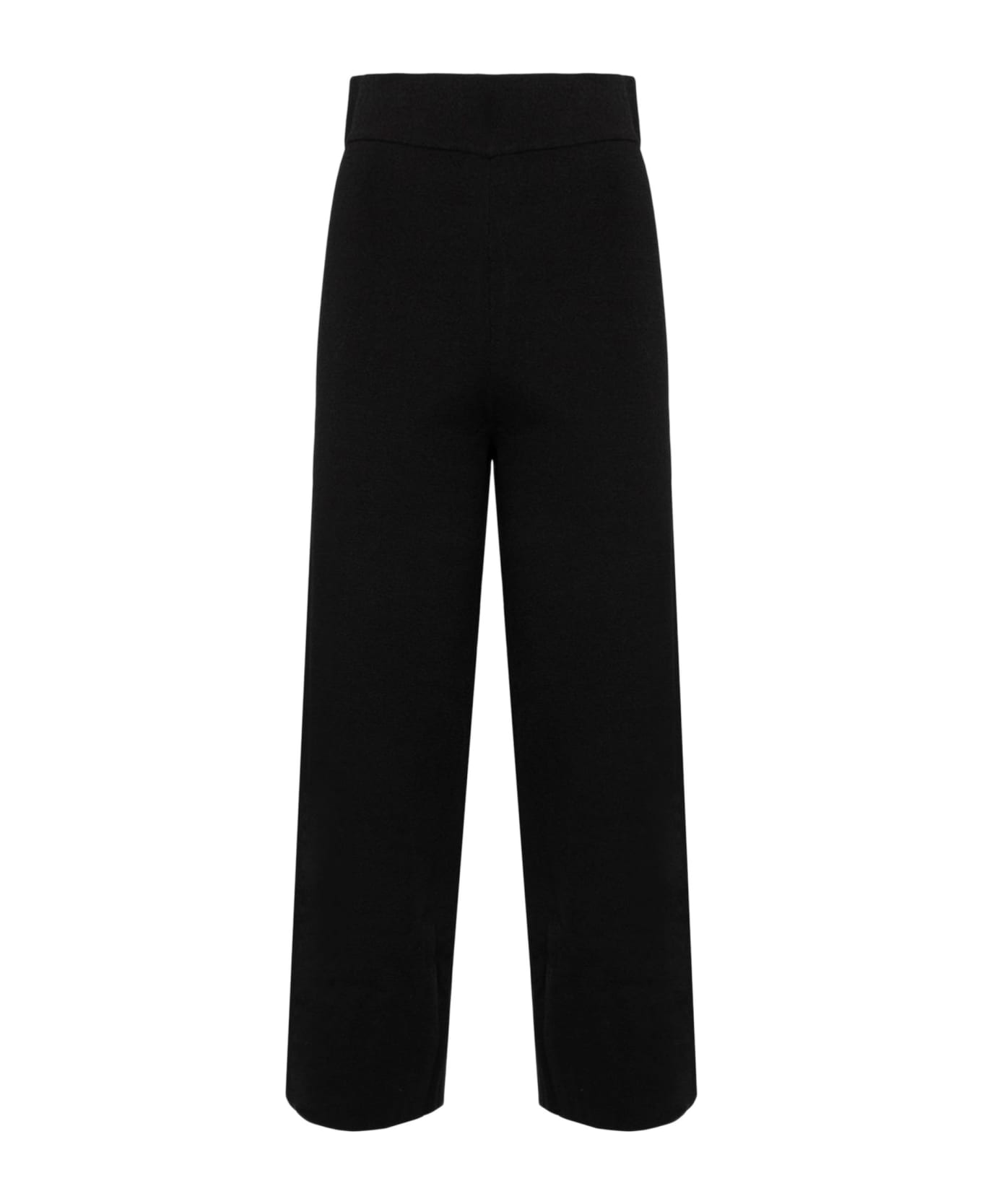Alpha Studio Garconne-style Pants In Black Viscose Knit - Black