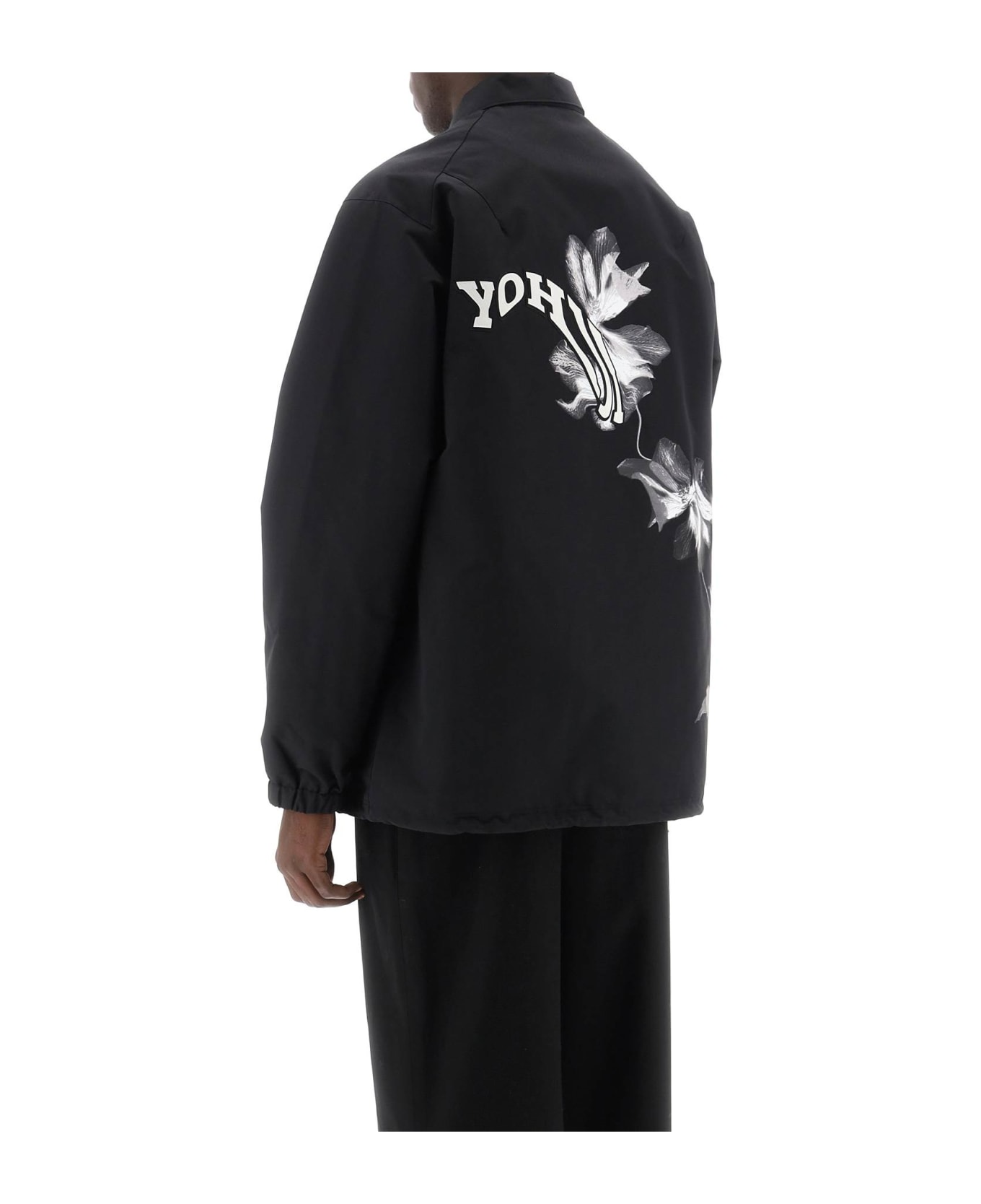 Y-3 Coach Jacket With Print And Patch - BLACK (Black)