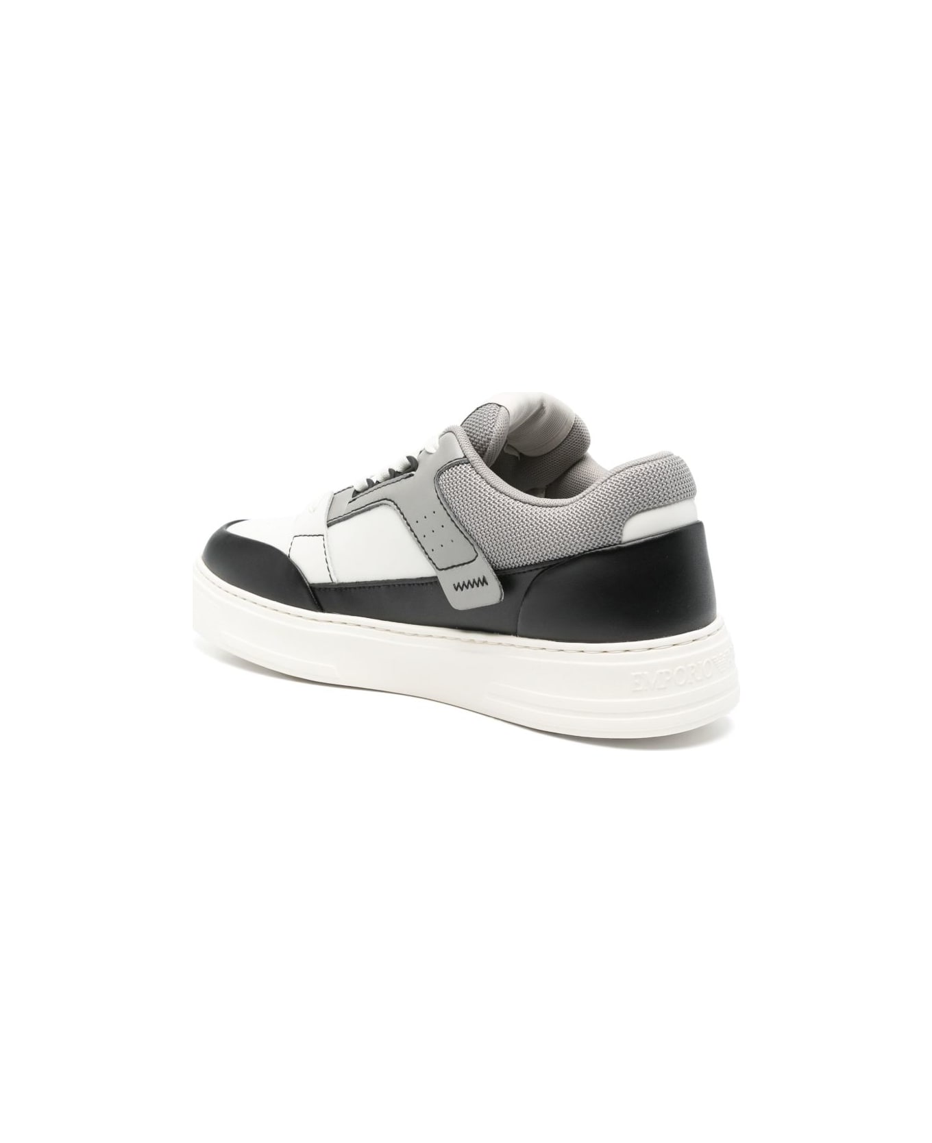 Emporio Armani Leather Sneakers - Grey