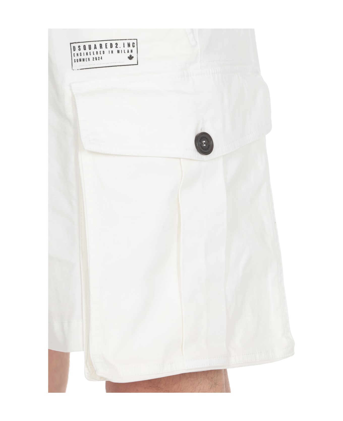 Dsquared2 Cotton Cargo Shorts - White