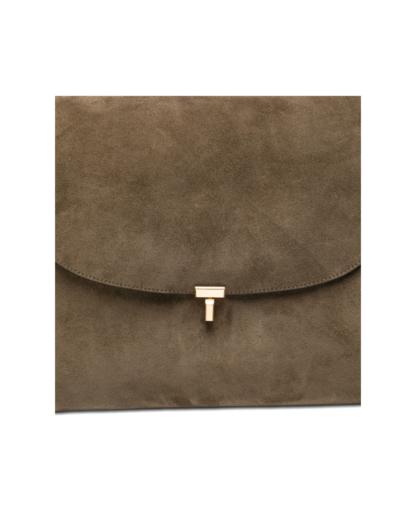 Totême T-lock Suede Leather Tote Bag - Dove Grey