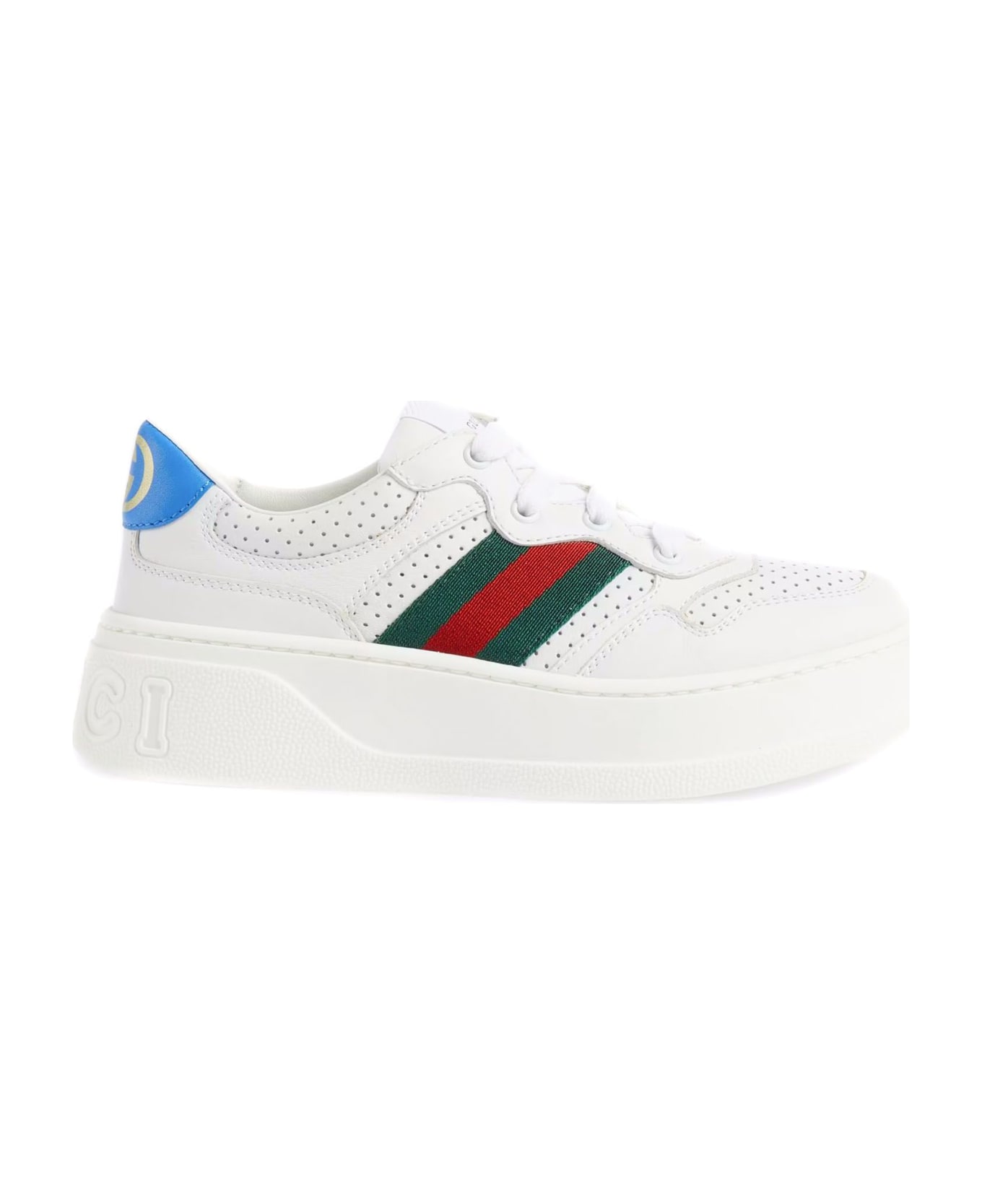 Gucci White Leather Sneakers シューズ