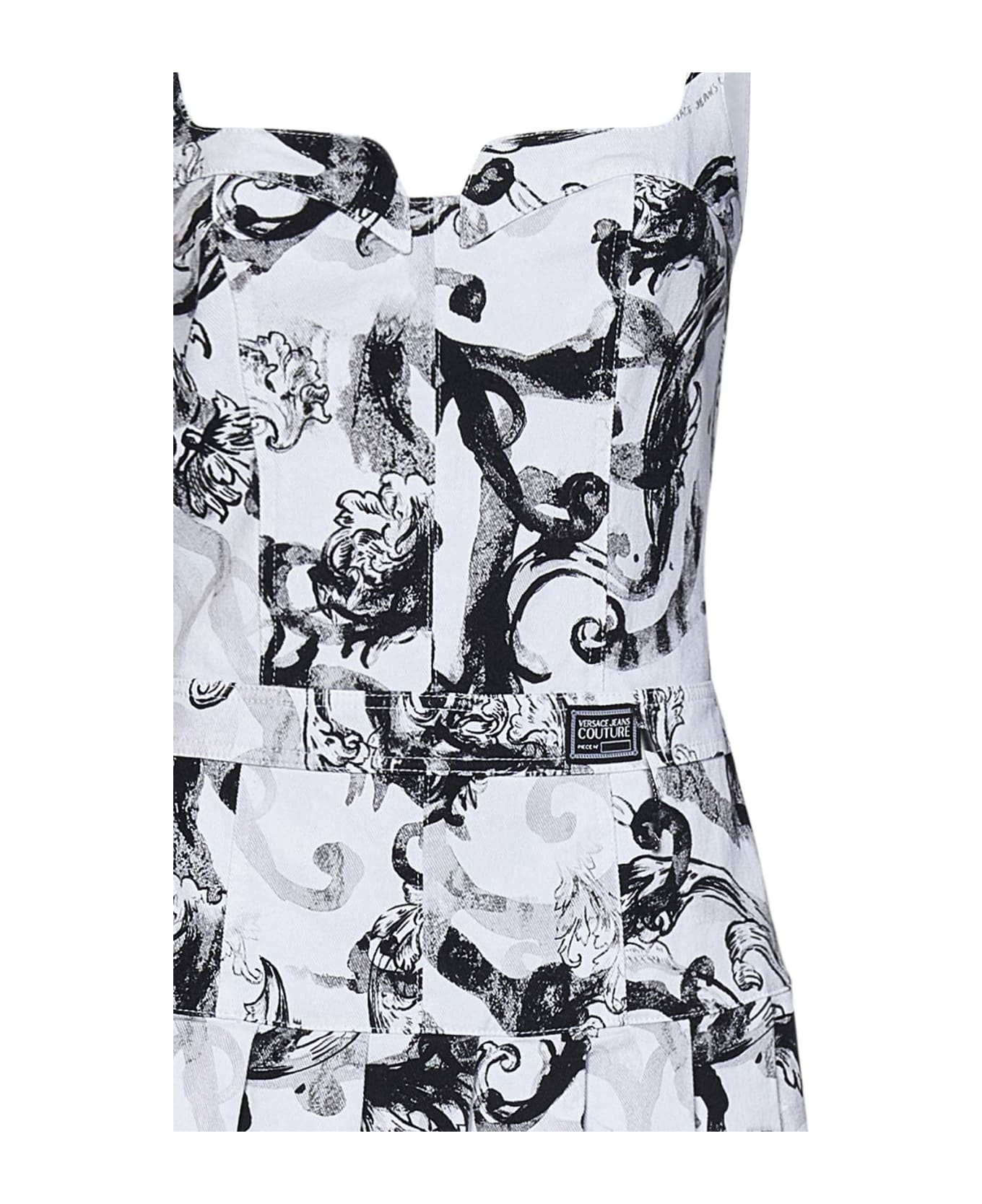 Versace Jeans Couture Watercolour Couture Mini Dress - White ワンピース＆ドレス