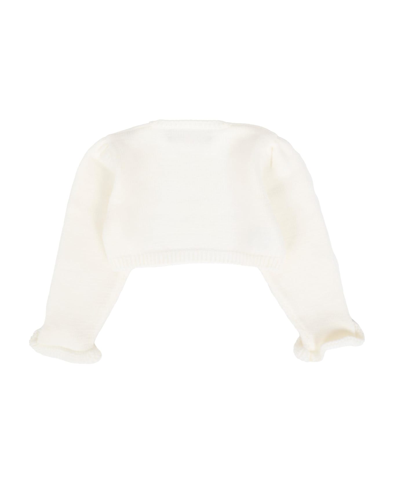 La stupenderia White Cardigan For Baby Girl - White