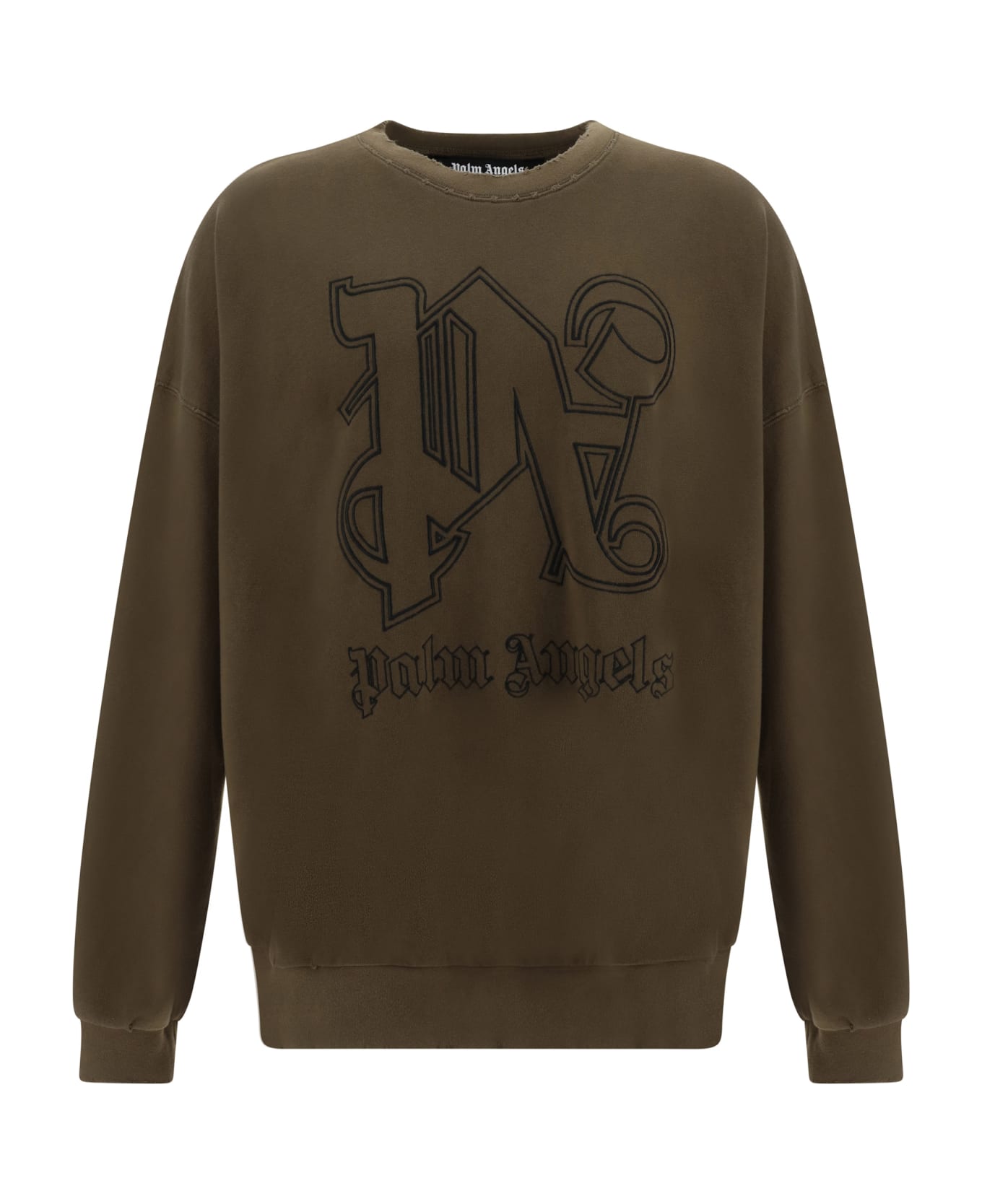 Palm Angels Monogram Sweatshirt - Brown Bla フリース