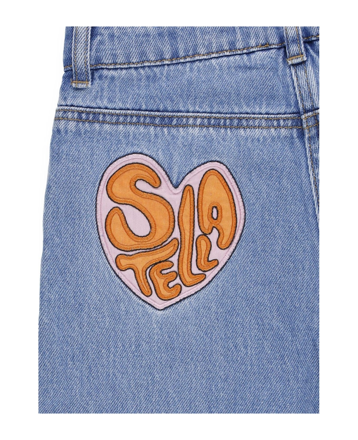 Stella McCartney Logo Patch Straight-leg Jeans - Clear Blue