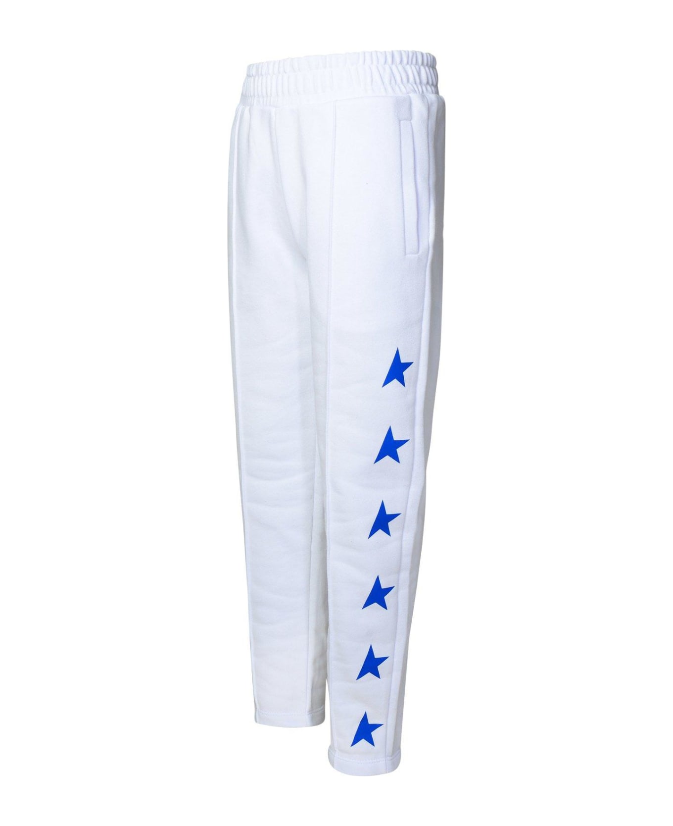 Golden Goose Star-printed Tapered-leg Track Pants - WHITE/ BLUE ROYAL