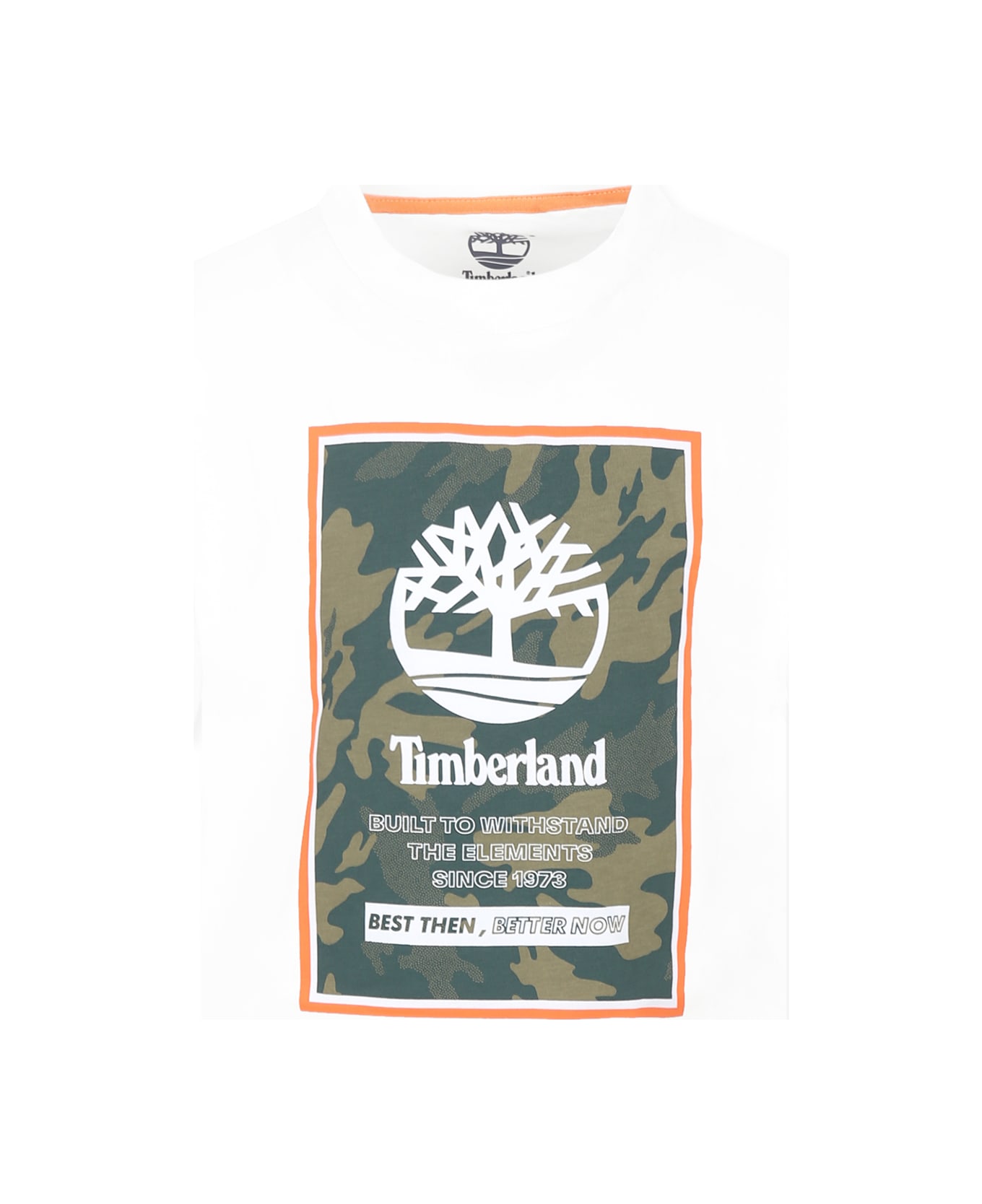 Timberland White T-shirt For Boy With Logo - White