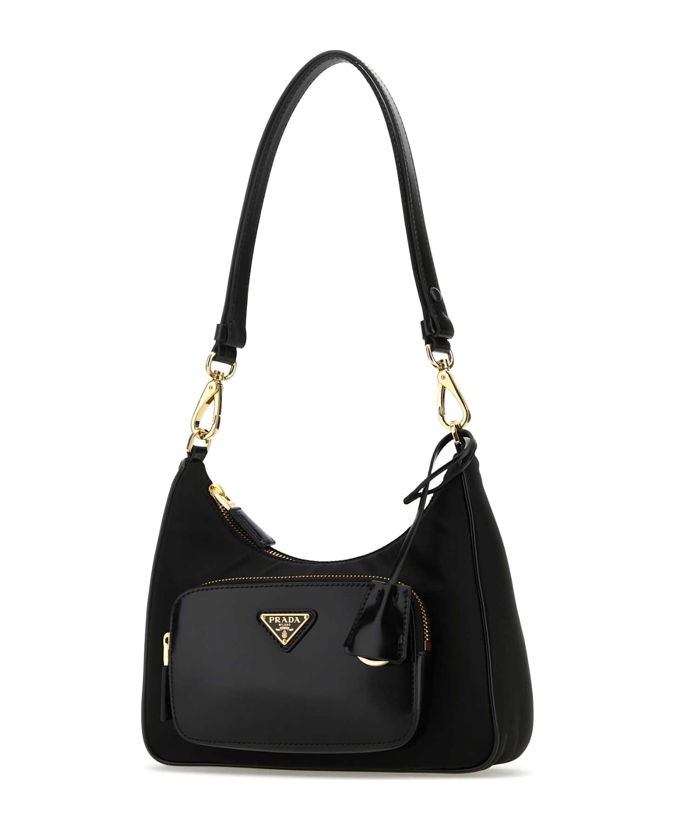 Prada Black Re-nylon And Leather Shoulder Bag - NERO