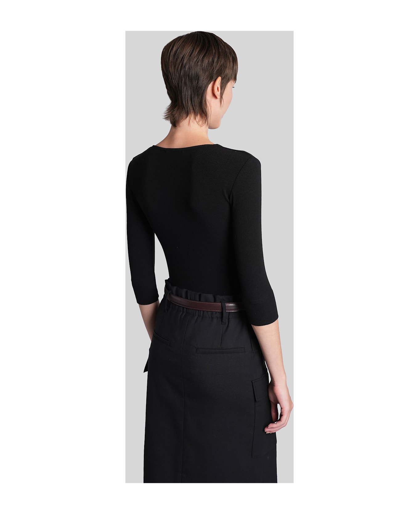 IRO Rosaria T-shirt In Black Wool And Polyester - black