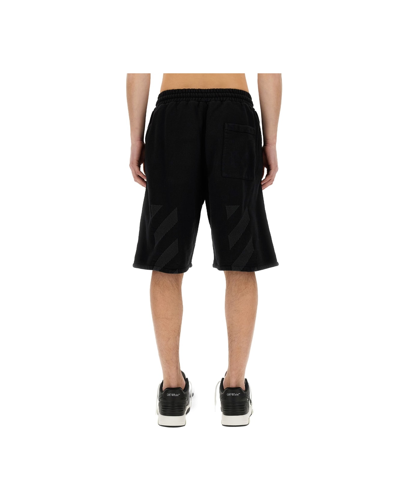 Off-White Bermuda With Logo - BLACK