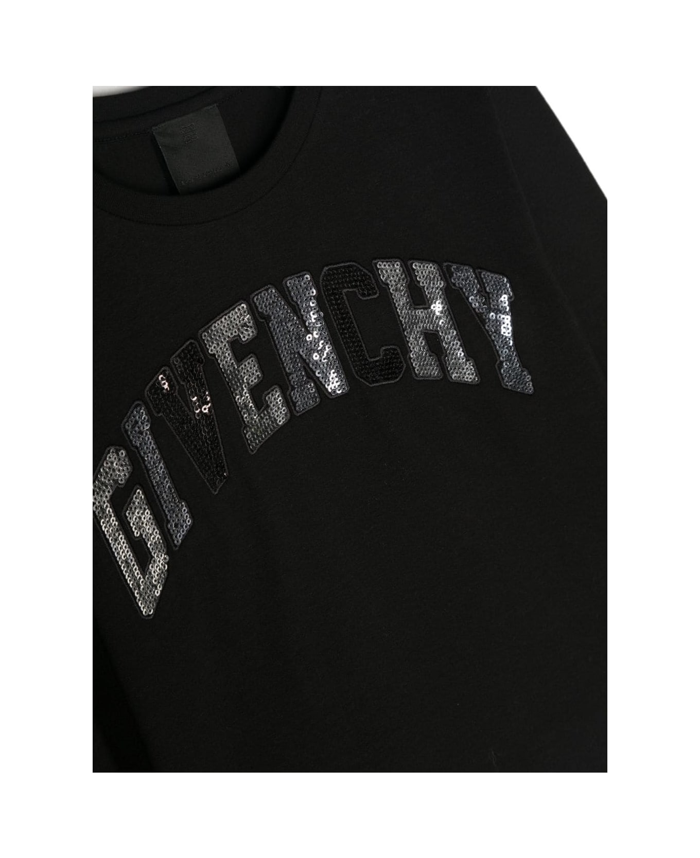 Givenchy T-shirt Nera In Jersey Di Cotone Bambina - Nero