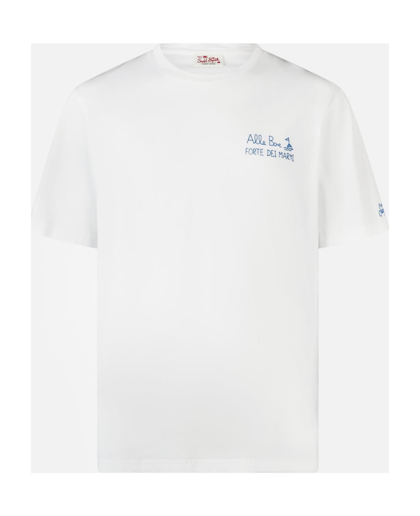 MC2 Saint Barth Man Classic Fit Cotton Jersey T-shirt Portofino With Vado A Forte Print | Alle Boe Special Edition - WHITE