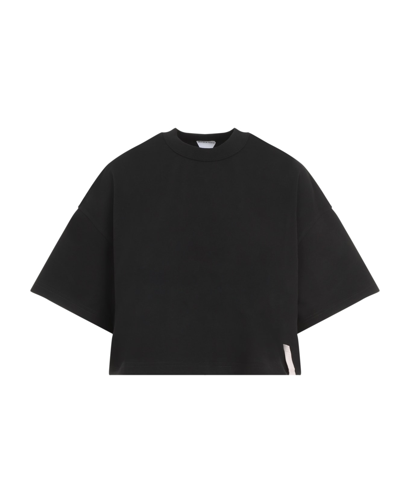 Bottega Veneta Bv Embroidered Cropped T-shirt - Black