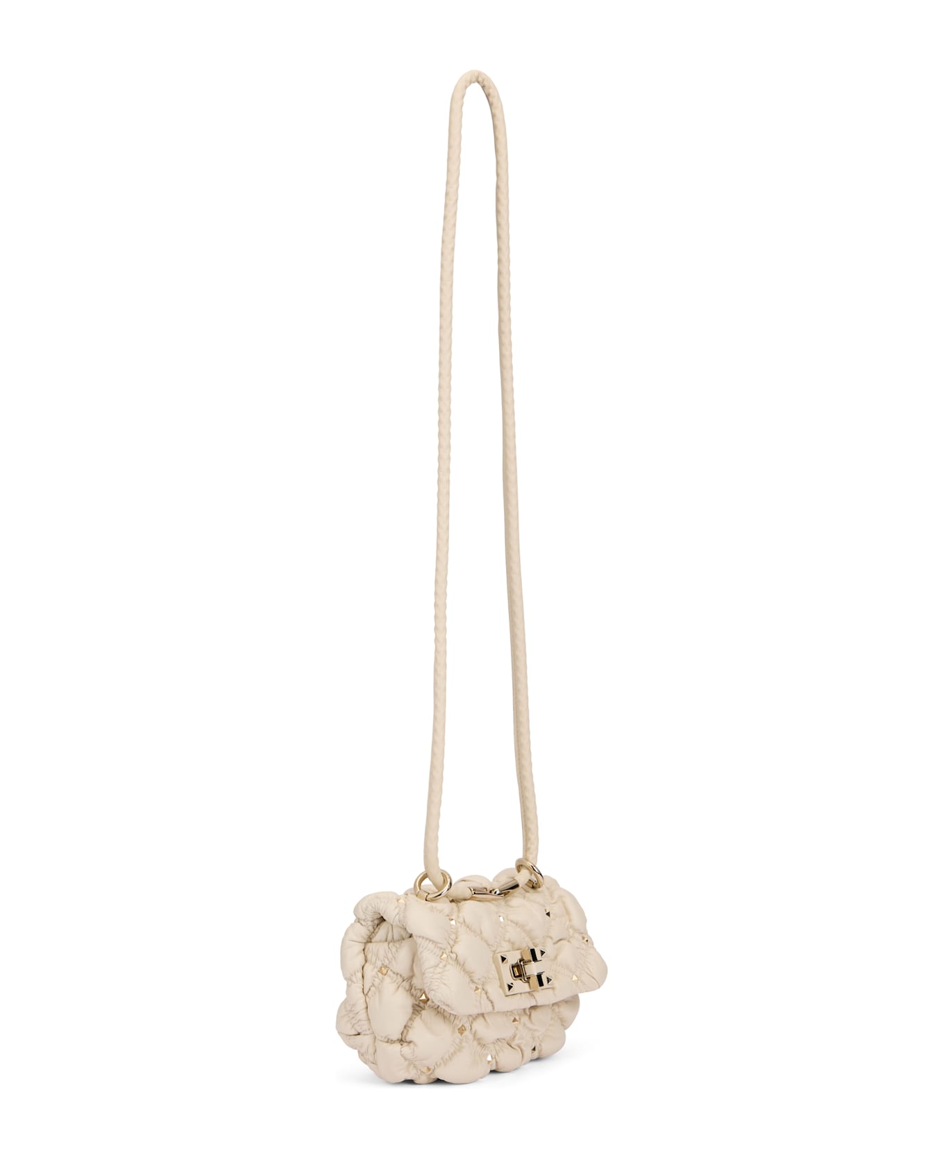Valentino Garavani Elegant Leather Shoulder Bag - Ivory