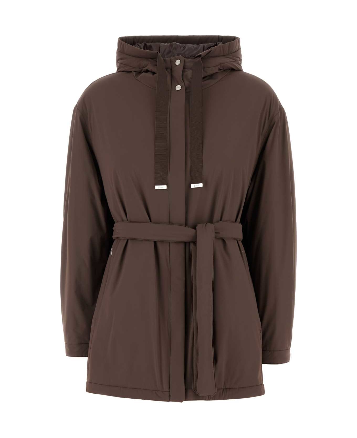 Herno Brown Stretch Nylon Jacket - FONDENTE