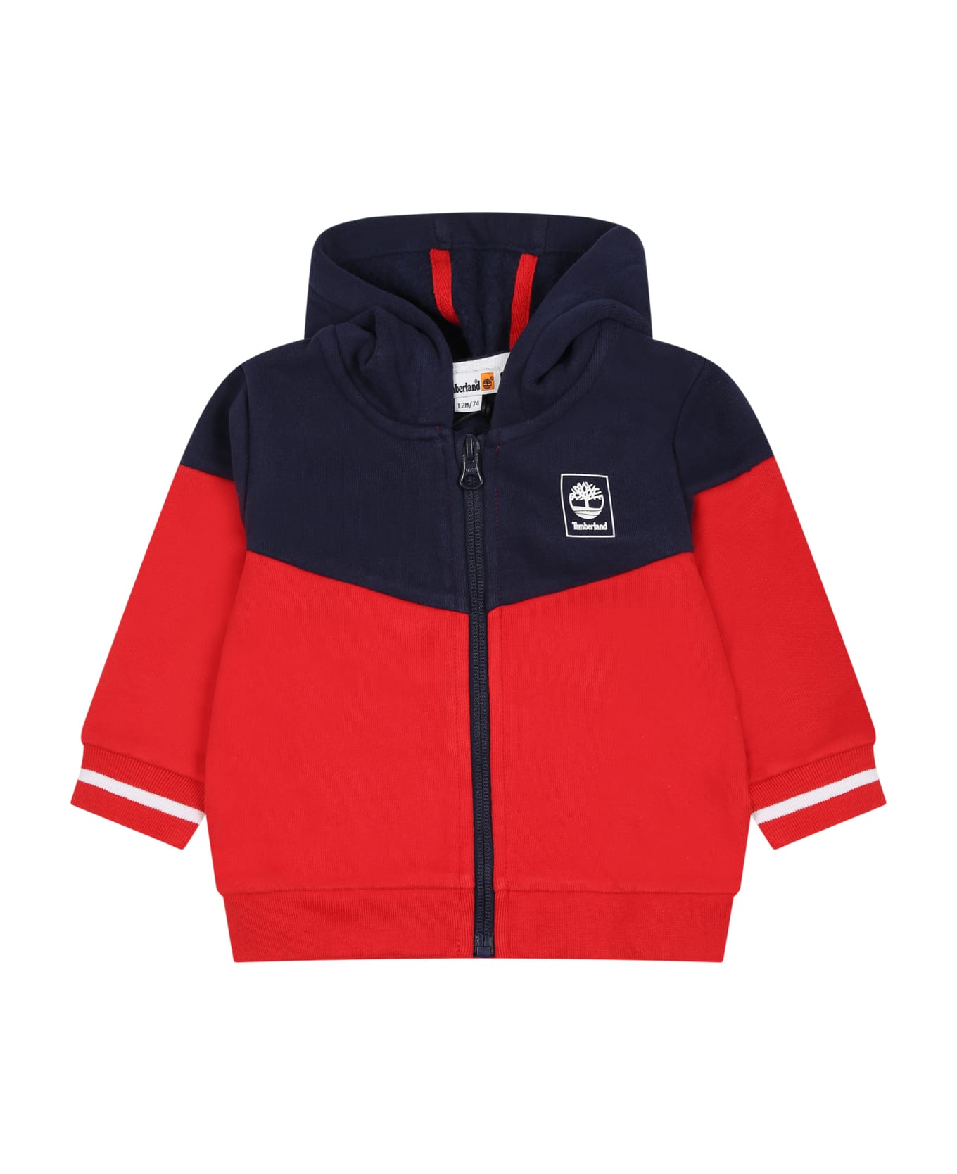 Timberland Red Sweatshirt For Baby Boy With Printed Logo - Red