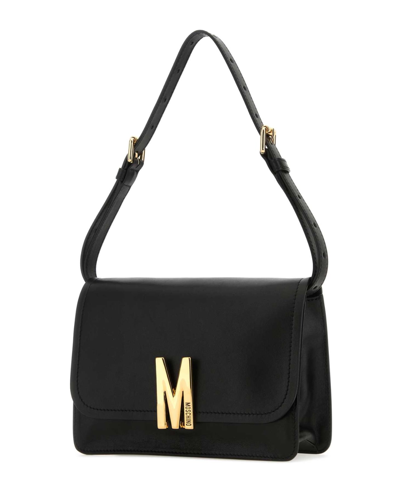 Moschino Black Leather M Bag Shoulder Bag - 0555 ショルダーバッグ