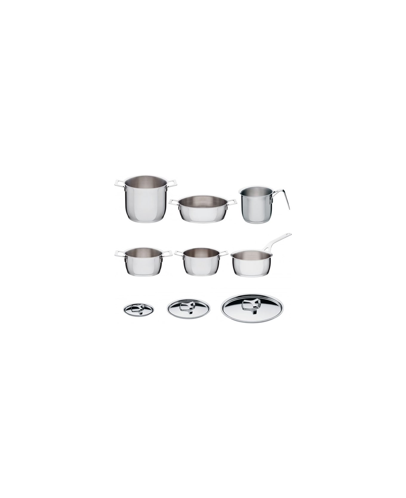 Alessi Pots&pans Set 9 Pezzi Alessi - Acciaio