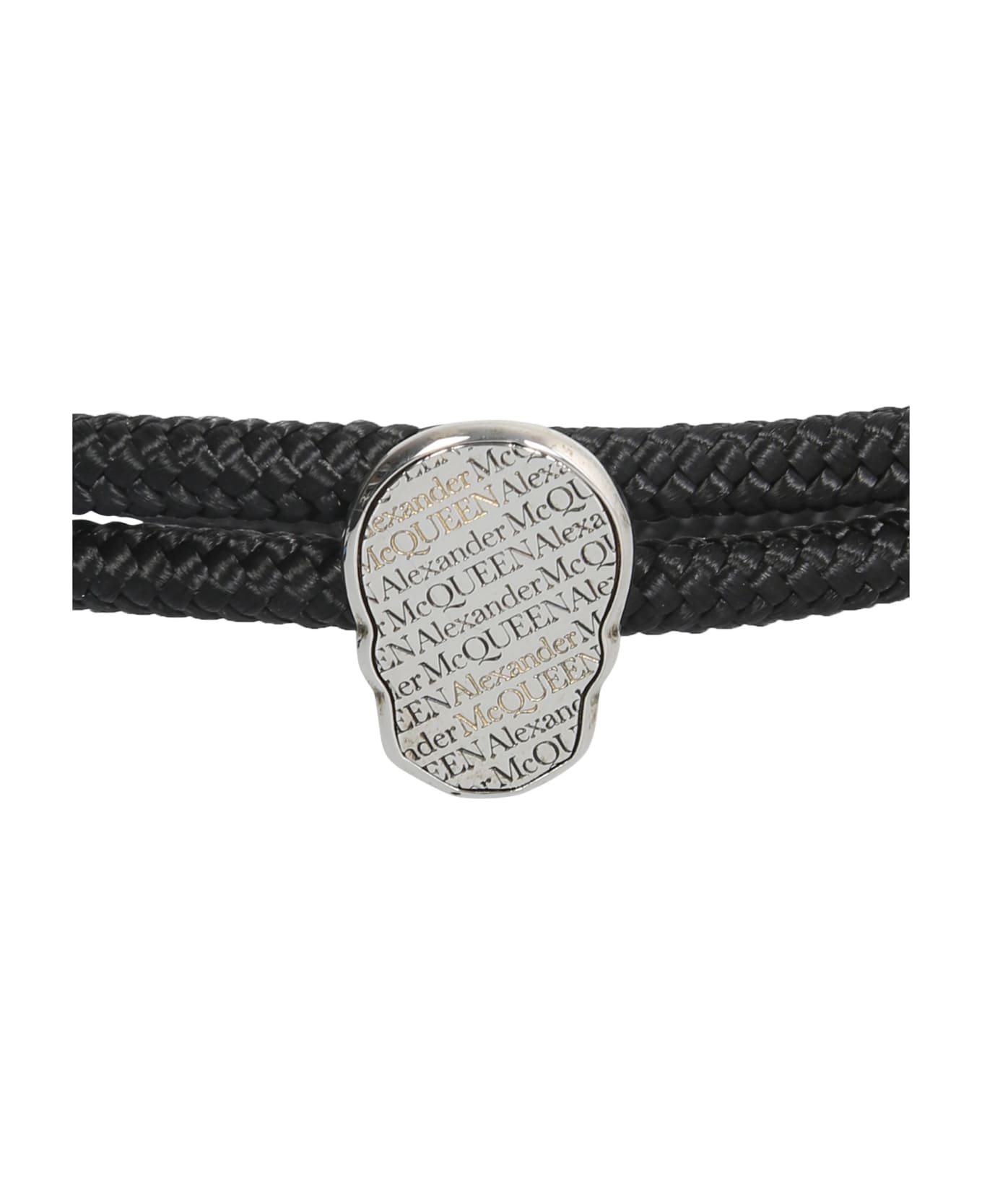 Alexander McQueen Double Round Bracelet With Skull Tag - ARGENTO