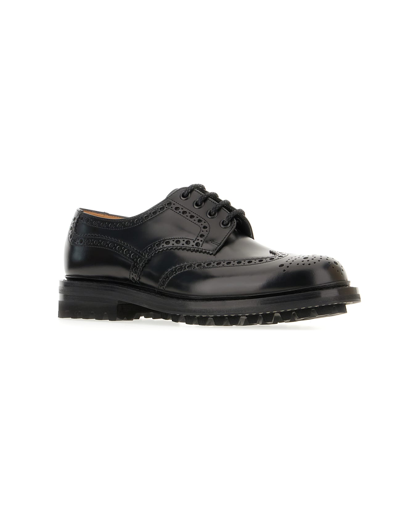 Church's Black Leather Pherson Lace-up Shoes - BLACK