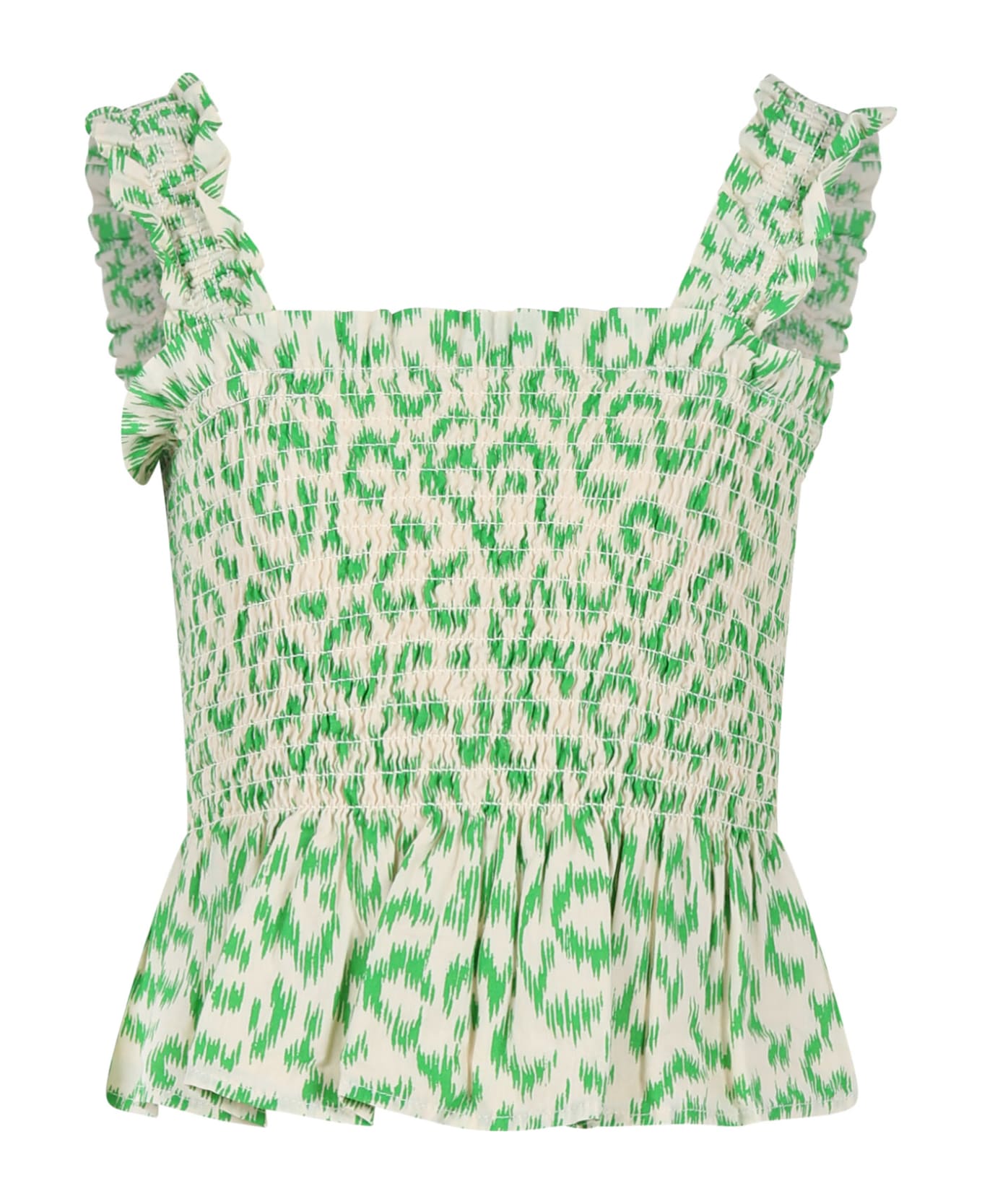 Molo Green Top For Girl With Print - Green