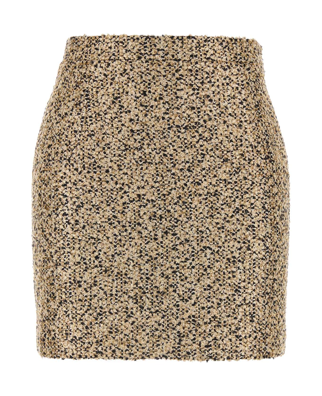 Alessandra Rich Multicolor Tweed Mini Skirt - BLACKGOLD