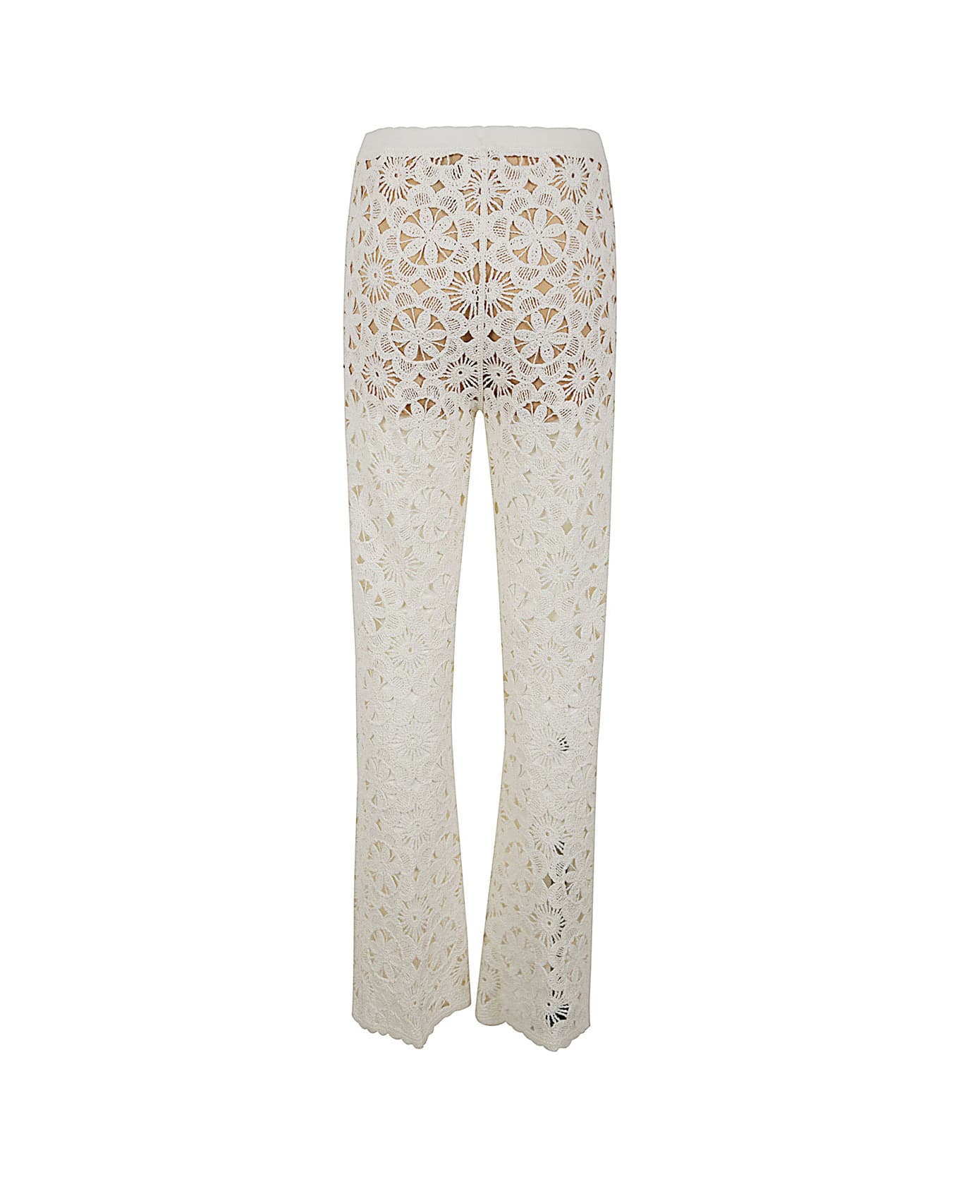 TwinSet Flared Lace Trouser - Parchment