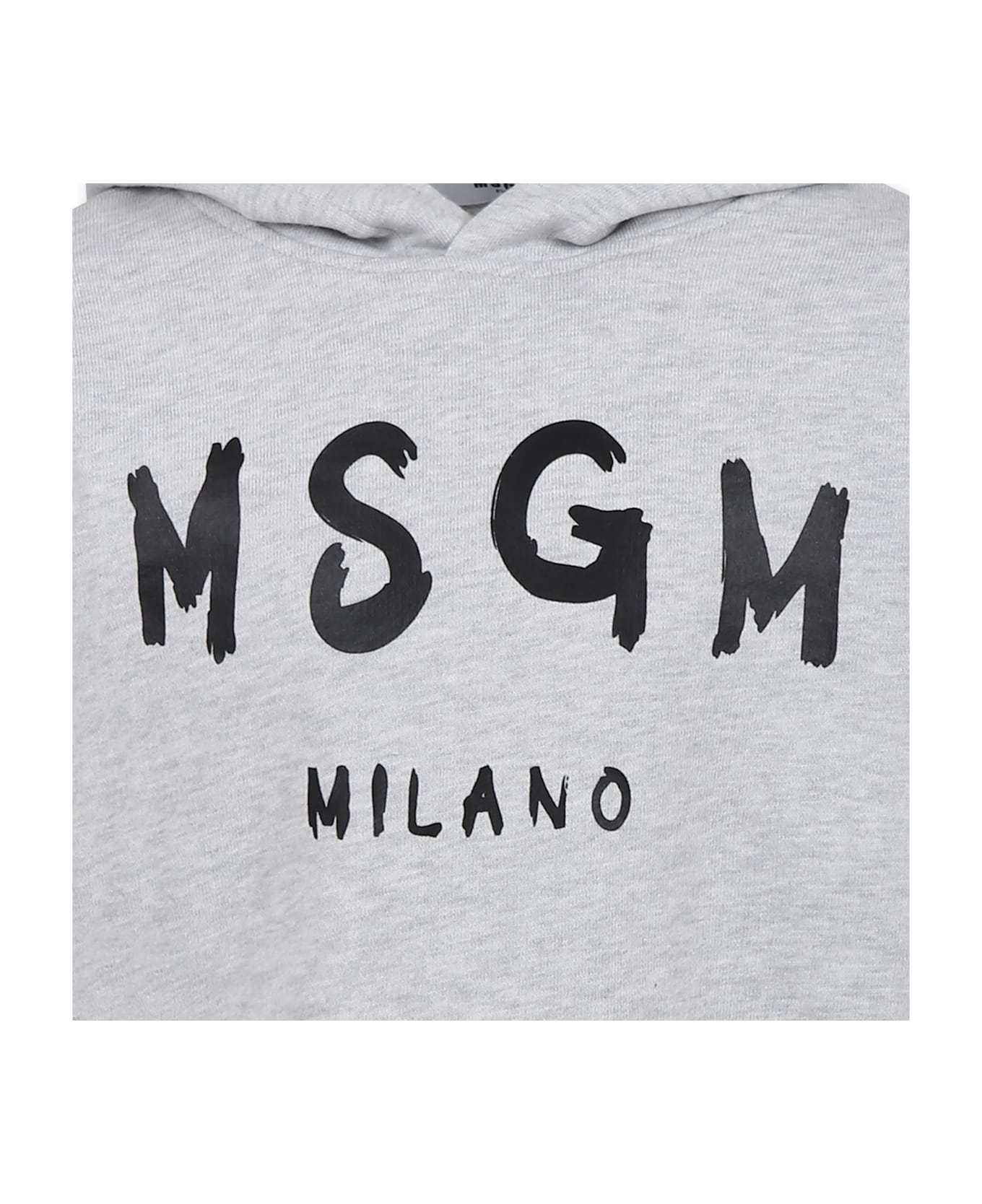 MSGM Grey Sweatshirt For Kids With Logo - Grey