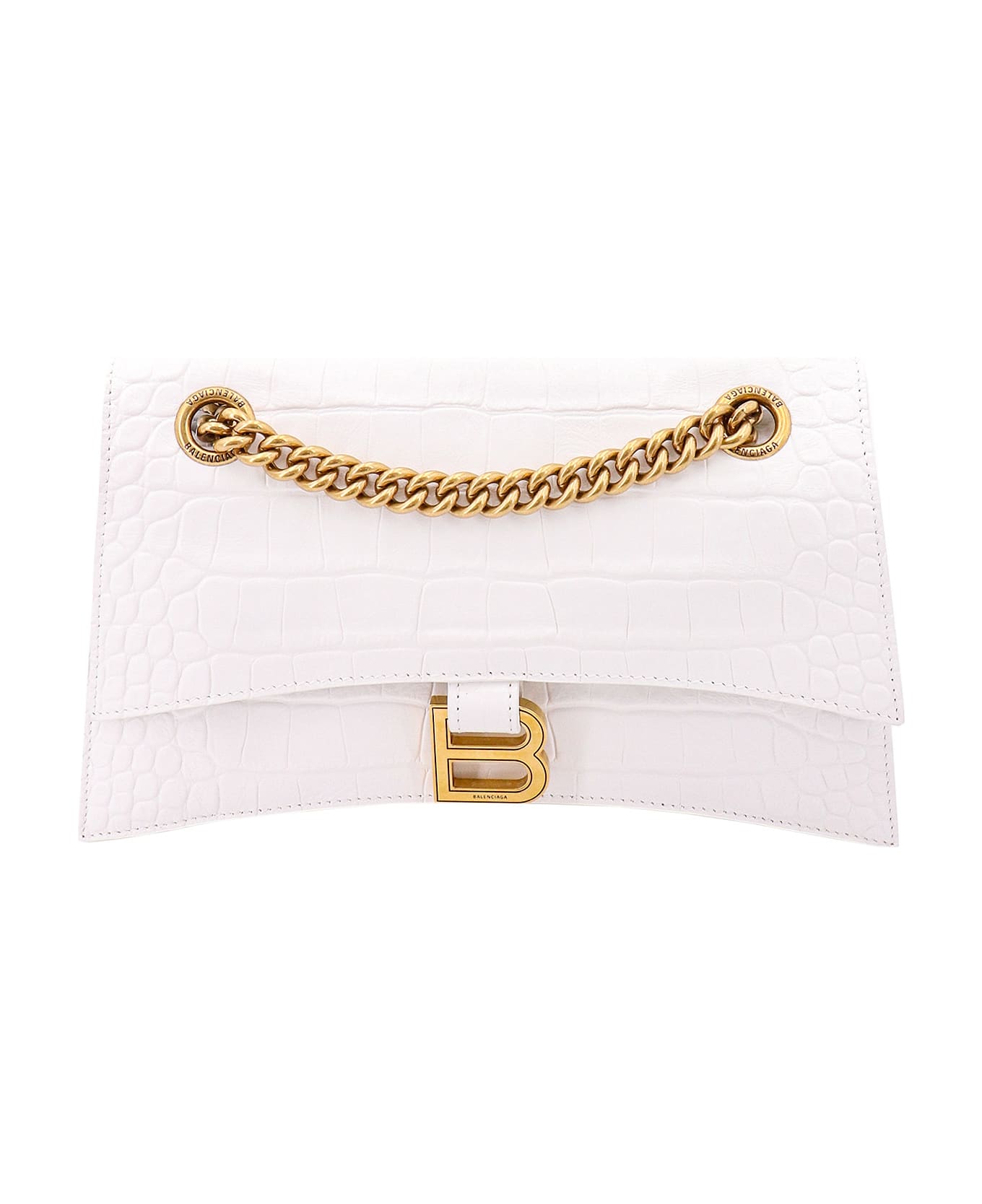 Balenciaga Crush Shoulder Bag - White