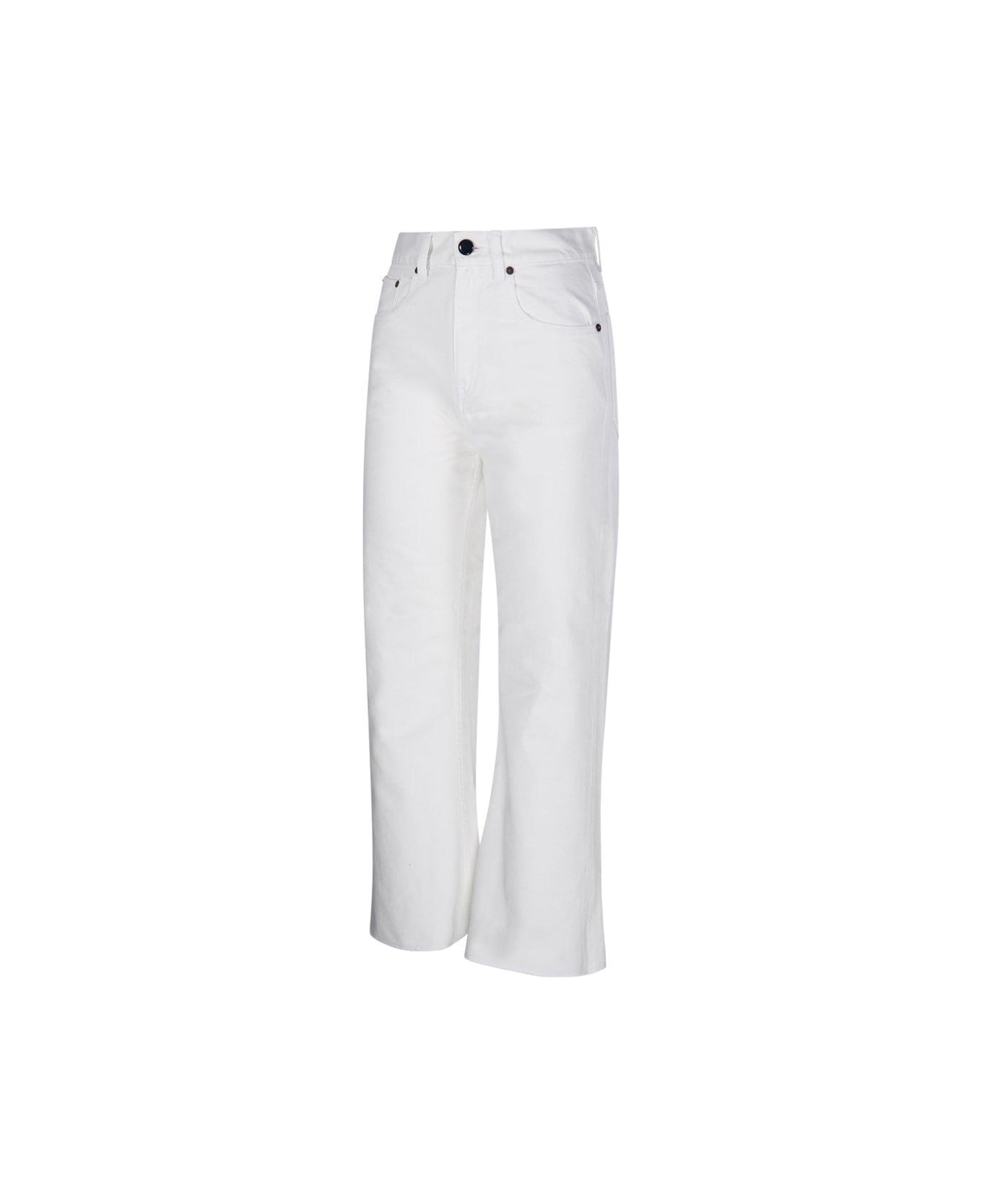 Victoria Beckham Logo-patch Bootcut Jeans - Washed White